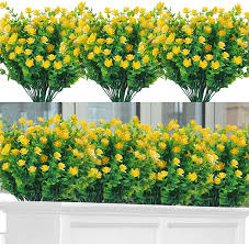 A wide variety of light up flowers options are available to you Amazon Com Shiny Flower 8 Bundles Outdoor Artificial Flowers Uv Resistant Faux Plastic Plants Fake Boxwood Greenery Shrubs Decoration For Indoor Outside Hanging Plants Kitchen Home Garden Wedding Decor Yellow