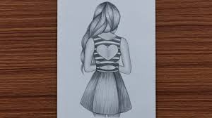 Taposhi arts academy, simple and easy pencil drawing of bunny with butterfly/butterflydrawing with rabbit, art by kalyan. How To Draw Easy Girl With Beautiful Dress Step By Step Youtube