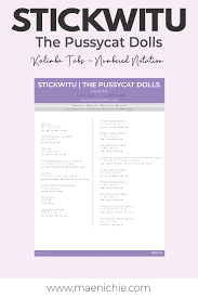 Easy 17 Key Kalimba Tabs Stickwitu By The Pussycat Dolls Numbered Notation The Pussycat Song Notes Pussycat Dolls