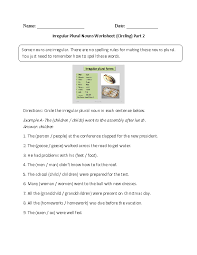 Nouns Worksheets Irregular Plural Nouns Worksheet Irregular Plural Nouns Nouns Worksheet
