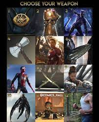 The question got marvel fans thinking though — who is the strongest avenger? Choose Your Favorite Marvel Weapon Suit Marvel Marvelcomics Comics Blackpanther Weapon Avengers Captainam Marvel Superheroes Marvel Avengers Marvel