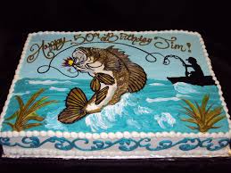 A fun cake to customize, the fish are biting cake design is simple enough for decorators of all skill levels and is an easy project to customize. Sugarbakers Cakes Fish Cake Birthday Bass Fish Cake Fish Cake
