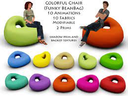 Now, bean bag chairs are back in their forte again. Second Life Marketplace Funky Colorful Beanbag Chair T