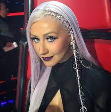 Only so many of those can go in the ears. Christina Aguilera Debuts Lavender Hair Piercings On The Voice Wwd