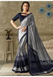 These sarees designed with uppada silk fabric with dollar buttas allover the fabric with silver color blouse. Silver Saree Buy Latest Designer Silver Sarees Online Usa Uk