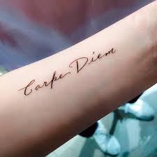 Carpe Diem Freedom Love Life Quote Lettering Words Temporary Etsy Tattoo Quotes Tattoo Lettering Word Tattoos