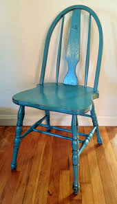 Refurbished Vintage Farmhouse Kitchen Chair Aged Blue Vintage Farmhouse Kitchen Chair Has Been Vintage Farmhouse Kitchen Refurbished Furniture Kitchen Chairs