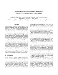 Helping Users Automatically Find and Manage Sensitive, Expendable Files in  Cloud Storage