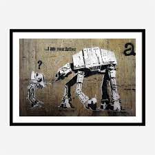 Mounted on to 44mm box frame. I Am Your Father Banksy Wall Art