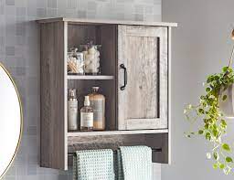 This bathroom vanity cabinet displays the technique to perfection. Home Improvement Modern Farmhouse Bathroom Bathroom Wall Cabinets Wall Cabinet