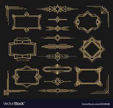 Black And Gold Art Deco Border Pin On Art Deco