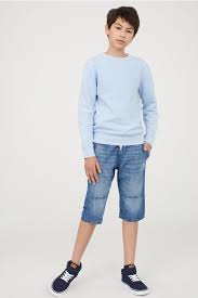 Pantacourt Bleu Denim Clair Enfant H M Fr Maillot De Bain Short Pantacourt Vetement Garcon