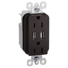 Overall 3.1a usb charging capability: Pass Seymour Duplex Outlet 2 Usb Outlets 15a 120v Dark Bronze Tm826usbdbccv4 Rona