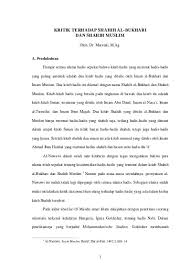 Negeri itu menyimpan kenangan sejarah perjuangan para. Dr Marzuki Mag Kritik Terhadap Shahih Al Bukhari Dan Shahih Muslim