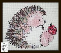 Counted cross stitch, cross stitch, easy, easy cross stitch, needlecraft, pdf pattern, porcupine, porcupine cross pattern: Porcupine And Lady Bug Cross Stitch Animals Cross Stitch Cross Stitch Patterns