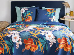 Mach es dir mit bettwäsche aus perkal so richtig gemütlich. Bettwasche Flowery 220x240 Cm 2 Kissenbezuge 63x63 Cm Baumwollperkal Mehrfarbig