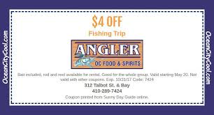 Coupon Angler Fishing Trip 4 Off Coupon Talbot St On The Bay Ocean City Md Oceancitycool Ocean Fishing Boats Ocean Fishing Fishing Trip