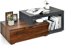 We offer both large and small coffee tables in a range of materials, like wood, metal, and glass, and in multiple shapes—rectangular, square, round, and oval—to fit your space and your style. Buy Tangkula Modern Coffee Table Rectangle Wooden Coffee Table With Toughened Glass Top Storage Cabinet Tea Table Center Table For Living Room Office Lounge Black Brown Online In Turkey B092zv3jh3