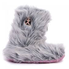 Cole Luxury Faux Fur Slipper Boots White Wolf Side Slipper Boots Faux Fur Slippers Slippers