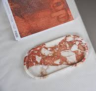 Cosmo Collection Bulgari Red Rounded Marble Tray