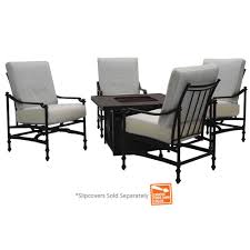 Hampton bay fire pit table parts. Upc 050874031983 Hampton Bay Outdoor Fire Pits Niles Park 5 Piece Gas Fire Pit Patio Seating Set Upcitemdb Com