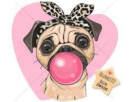 Cute Pug Print Png Wall Art Decor Animals Dogs Fashion Etsy Cute Pugs Pug Dog Pugs