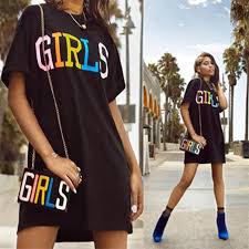 Fashion Black T Shirt Dress Women 2018 Summer Girls Letter Print O Neck Short Sleeve Mini Day Dresses Loose Short Casual Dresses Black T Shirt Dress Short Casual Dressesshirt Dress Aliexpress Help her slip into a pair of simple red flip flops to inject. fashion black t shirt dress women 2018 summer girls letter print o neck short sleeve mini day dresses loose short casual dresses