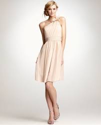 Interestingly Similar Bridesmaid Dress From Ann Taylor Light Coral Silk One Shoulder Bow Sash At Waist Ann Taylor Wedding Dresses Bridesmaid