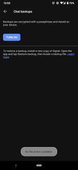 Backup Not Possible Only Error Message No File Picker Available Issue 10862 Signalapp Signal Android Github