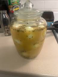 Batch #6 is hot mustard & horseradish no onions this time, now we wait, I  only have 6 eggs left from my last batch, so I will need to eat sparsely…….