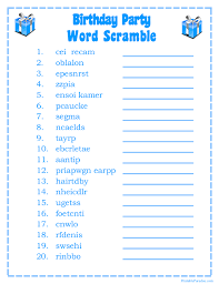 Birthday Celebration Word Search Printable Birthday Party Word Scramble Birthday Games For Adults Birthday Games For Kids 21st Birthday Games