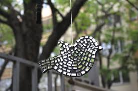 Zen Garden Mosaic Bird Fairy Garden Accessories Mirror Mosaic Tile Housewarming Gift Garden Art Yard Art Garden Decor Bird Toys Toys On Tree Mosaik