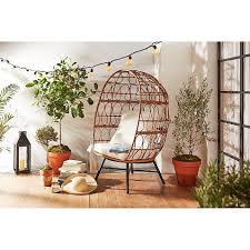 bee willow home stationary egg chair in brown bed bath beyond in 2021 patio furniture collection egg chair hanging egg chair