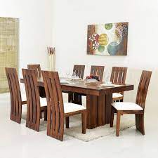 Calculate delivery to a different zip code. Mamta Decoration Sheesham Wood Dining Table Set For Living Room With 8 Chair Teak Finish Amazon In Home Kitchen