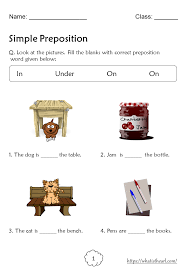 Preposition Worksheets For Grade 1 Preposition Worksheets 1st Grade Worksheets Prepositions