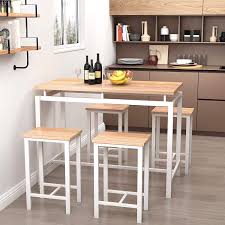Maybe you would like to learn more about one of these? Buy Recaceik 5 Pcs Dining Table Set Modern Kitchen Table And Chairs For 4 Wood Pub Bar Table Set Perfect For Breakfast Nook Small Space Living Room Online In Indonesia B089kp4y7w