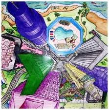 Birds Eye View Drawing Of A Bedroom For Kids One Point Perspective Bird S Eye View Art Drawings For Kids Homeschool Art 7th Grade Art