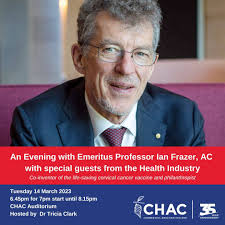 Tuesday 14 March, An Evening with Emeritus Professor Ian Frazer, AC