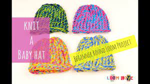 How To Knit A Baby Hat On A Round Loom Beginner Youtube