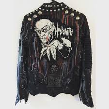 Nosferatu Jacket Studded Punk Rock Horror Heavy Metal Studded Jacket From Chad Cherry Clothing Punk Outfits Battle Jacket Jackets