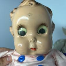 Antique Goo Goo Eye Dolls, Male and Female Dutch Style Cloth, Body  Composition Dolls, With Googly Eyes 15”