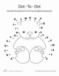 Learn how to draw dot to dot alphabet pictures using these outlines or print just for coloring. Dot To Dot A To Z Teddy Bear Bear Theme Preschool Bears Preschool Teddy Bear Theme