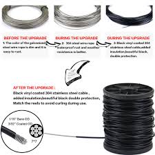 Check spelling or type a new query. 82ft Black Vinyl Coated 304 Stainless Steel Cable Yql Outdoor Lights Hanging Kit String Light Guide Wire Globe String Lights Suspension Kit Turnbuckle Wire Rope Tension With Hooks Patio Lawn Garden Lighting