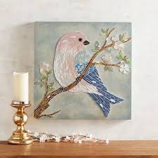 Birds On A Branch Wall Decor Pier 1 Sometimes Bird Watching Means The Bird Is Doing The Watching Having Paused To Perch On A Dogwood Bra Mosaic Birds Mosaic Art Nature Canvas Painting