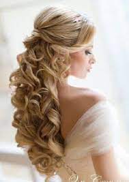 Elegant Curls On Bride For Engagement Party Wedding Hair Down Hair Styles Wedding Hairstyles