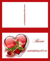 Biglietto Di Auguri Di Buon Onomastico Con Cuore Rosso Buon Onomastico Onomastico Biglietto Di Auguri