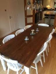 Rustic table wooden tables farm tables side tables coffee tables country kitchen farmhouse farmhouse table farmhouse chic rustic furniture. New 7ft X 3ft Pine Farmhouse Dining Table Eight Chairs Seat Country Kitchen Ebay