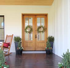 Love the front door with just a little bit of glass. Farmhouse Front Door Decors That Turn Houses Into Homes
