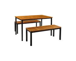 A dining table with benches provides for versatile seating since you can remove the furniture to another room and increase the seating space. Bar Table And Bench Set Off 71