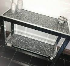 2 Tier Mirrored Crushed Diamond Console Lamp Table Crush Sparkle Crystal Modern 349 99 Piccl Mirrored Console Table Glass Console Table Mirrored Furniture